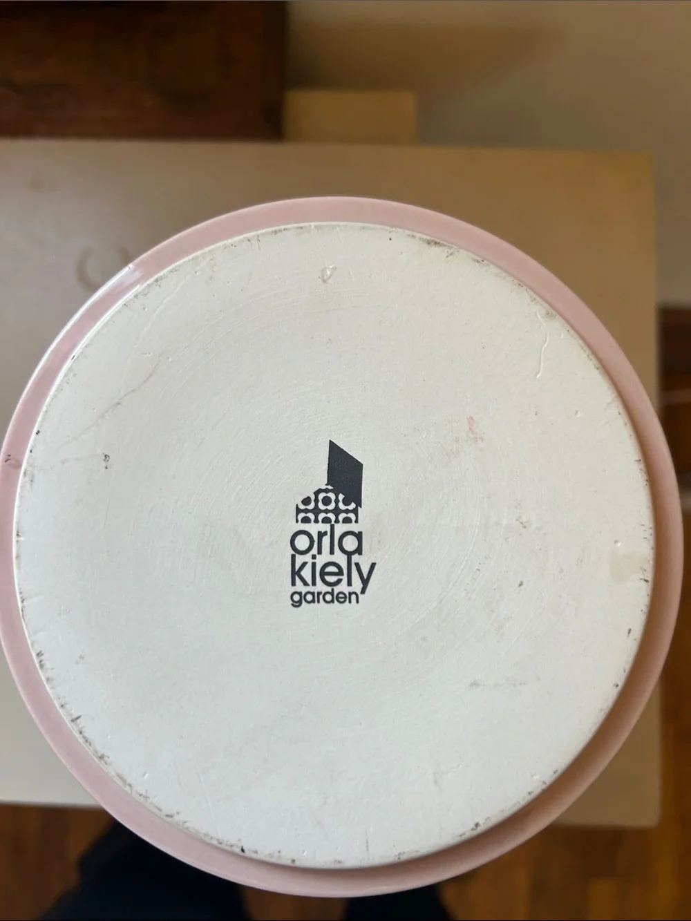 Orla Kiely Pink Ceramic Lantern with Pierced Leaf Pattern EUC
